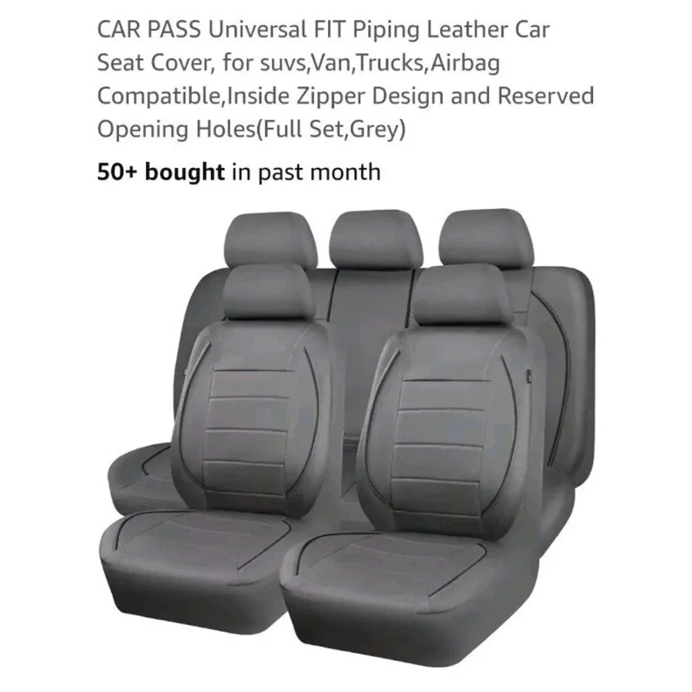 Universal Car 5 Seat Covers Full Set PU Leather Front Rear Protector Cushion Pad